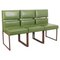 Sedie minimaliste in pelle verde, anni '70, set di 3, Immagine 2
