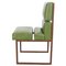Sedie minimaliste in pelle verde, anni '70, set di 3, Immagine 4