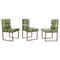 Green Minimalist Leather Chairs, 1970s, Set of 3, Image 1