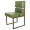 Green Minimalist Leather Chairs, 1970s, Set of 3 3