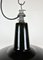 Lámpara colgante industrial esmaltada en negro de Reluma, años 50, Imagen 3