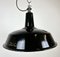 Lampe à Suspension Industrielle en Émail Noir de Reluma, 1950s 6