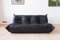 Vintage Black Leather Togo Living Room Set by Michel Ducaroy for Ligne Roset, 1970s, Set of 3 6