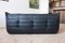 Vintage Black Leather Togo Living Room Set by Michel Ducaroy for Ligne Roset, 1970s, Set of 3, Image 4