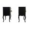 Rococo Style Chests with 2 Drawers and Modern Flat Black Finish, 1950s, Set of 2, Image 3