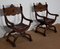 Renaissance Dagobert Curule Armchairs, Late 19th Century, Set of 2 2