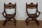 Renaissance Dagobert Curule Armchairs, Late 19th Century, Set of 2 1