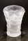 Vintage Blown and Frosted Glass Vase in the style of René Lalique, France, 1960s, Image 1