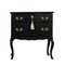 Rococo Style Chest with 2 Drawers and Modern Flat Black Finish, 1950s 1