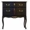 Rococo Style Chest with 2 Drawers and Modern Flat Black Finish, 1950s 2