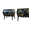 Rococo Three Drawer Chests with Marble Tops, 1890s, Set of 2, Image 2