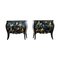 Rococo Three Drawer Chests with Marble Tops, 1890s, Set of 2, Image 1