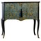 Gustavian Style Commode with Art Deco Green & Gold Design, 1950s 1