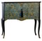 Gustavian Style Commode with Art Deco Green & Gold Design, 1950s, Image 1