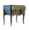 Gustavian Style Commode with Art Deco Green & Gold Design, 1950s 4