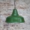 Vintage British Industrial Green Enamel Pendant Light, Image 5