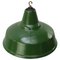 Lámpara colgante industrial británica vintage esmaltada en verde, Imagen 3