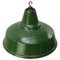 Vintage British Industrial Green Enamel Pendant Light 3