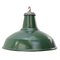 Vintage American Industrial Green Enamel Pendant Light, Image 1