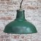 Vintage American Industrial Green Enamel Pendant Light 4