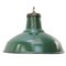 Vintage American Industrial Green Enamel Pendant Light 1