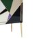Mid-Century Italian Modern Style Wood, Brass & Colored Glass Sideboard, 1950s 8