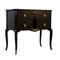 Gustavian Style Commode in Dark Grey with Brass Details, 1950s 3