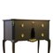 Gustavian Style Commode in Dark Grey with Brass Details, 1950s 2