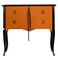 Gustavian Style Commode in Orange & Black with Brass Details, 1950s, Image 1