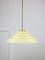 Mid-Century Yellow Glass and Brass Pendant Lamp, Image 1