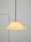 Mid-Century Yellow Glass and Brass Pendant Lamp, Image 4