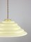 Mid-Century Yellow Glass and Brass Pendant Lamp, Image 2