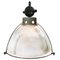 Lampe à Suspension Industrielle Vintage en Verre Transparent de Holophane 3