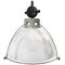 Lampe à Suspension Industrielle Vintage en Verre Transparent de Holophane 1