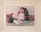 Nach Manet, Porträt einer Dame mit einer Rose, 1950er, Aquarell auf Papier 2