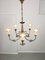 French Art Deco Brass Chandelier, 1930s, Image 3