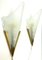 Art Deco Style Triangle Glass Brass Wall Lights Sconces, Sweden, 1980s, Set of 2 6