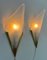 Art Deco Dreieck Glas Messing Wandlampen, Schweden, 1980er, 2er Set 13