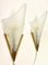 Art Deco Style Triangle Glass Brass Wall Lights Sconces, Sweden, 1980s, Set of 2 2