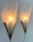 Art Deco Style Triangle Glass Brass Wall Lights Sconces, Sweden, 1980s, Set of 2 4