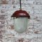 Lampada a sospensione vintage industriale in vetro a strisce rosso, Immagine 6
