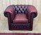 Red Leather Chesterfield Club Chair, 1980s 3