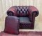 Red Leather Chesterfield Club Chair, 1980s, Image 8