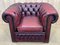 Red Leather Chesterfield Club Chair, 1980s 4