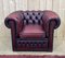 Club chair Chesterfield in pelle rossa, anni '80, Immagine 1