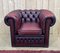 Red Leather Chesterfield Club Chair, 1980s, Image 1