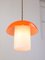 Lampade a sospensione fungo Mid-Century in vetro e ottone, set di 2, Immagine 6