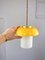 Mid-Century Glass and Brass Mushroom Pendant Lamps, Set of 3 15