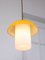 Lámparas colgantes en forma de hongo Mid-Century de vidrio y latón. Juego de 3, Imagen 6