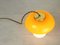 Mid-Century Mushroom Tischlampe aus gelbem Glas & Messing 6